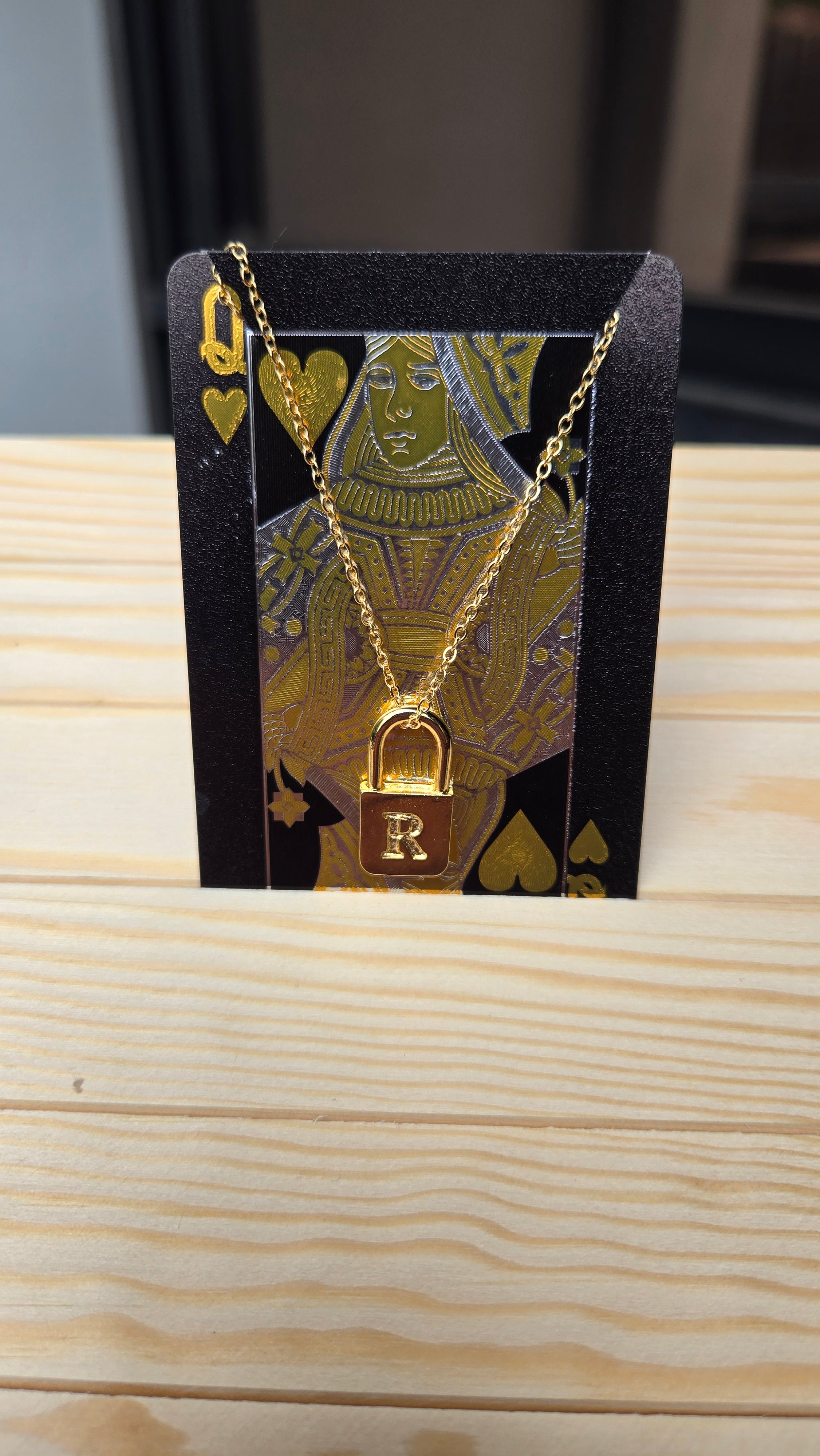 Letter R Lock Necklace