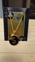 Initial S Noir Necklace