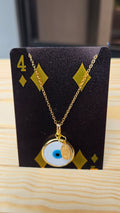 Blue Eye Charm Necklace – White