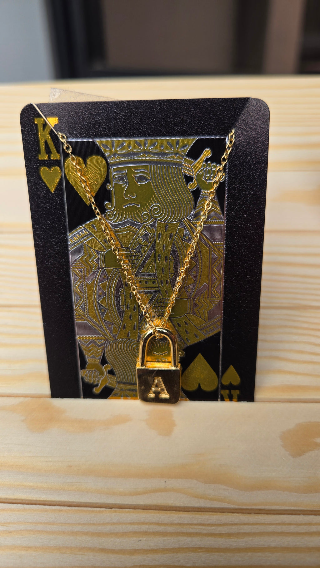 Initial Lock Charm Necklace