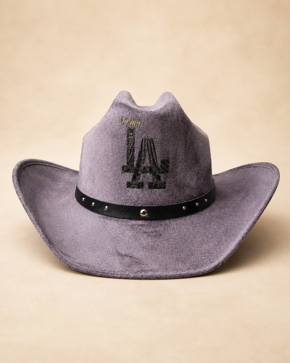 Gray LA Western Cowboy Hat with Studded Band