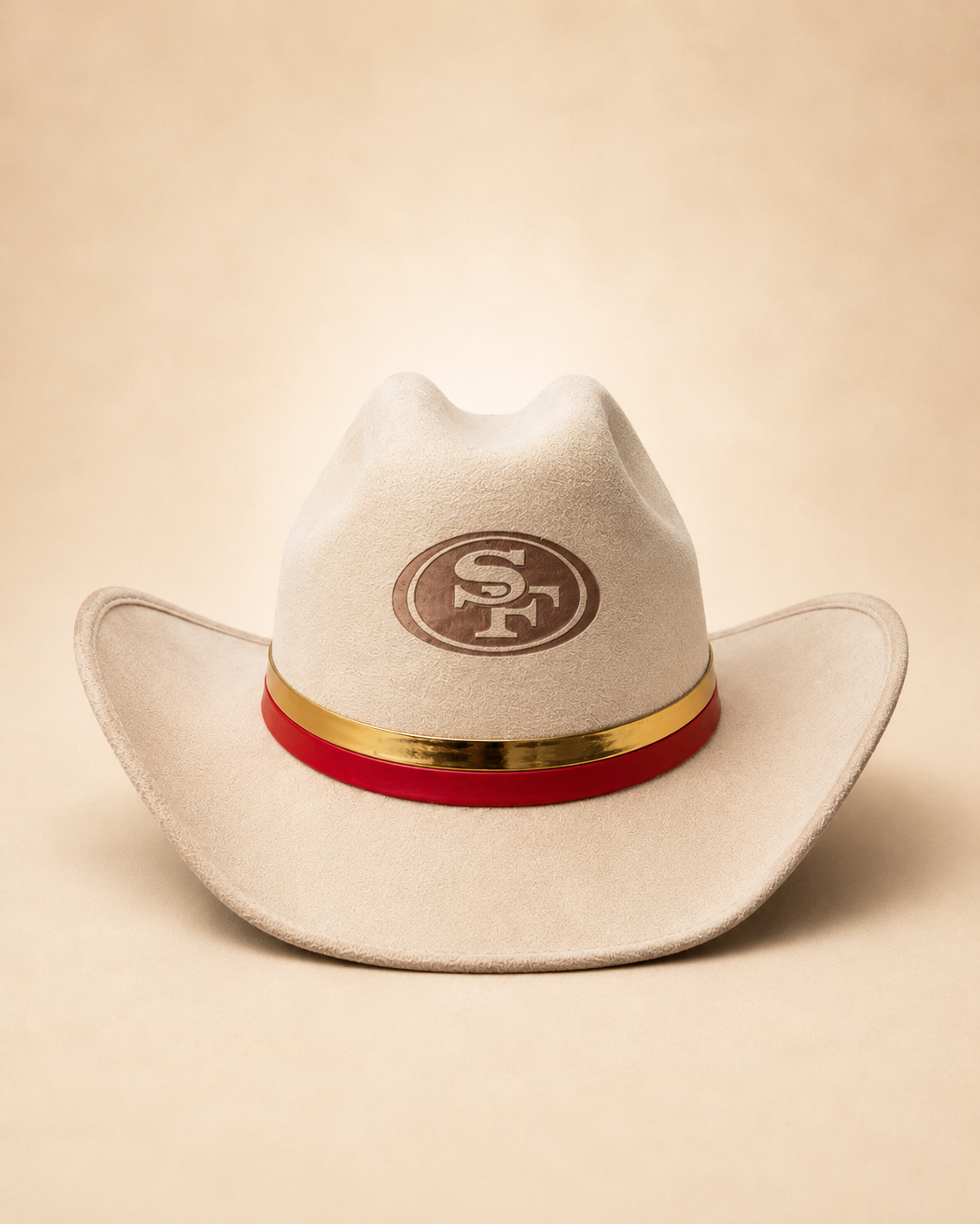 Beige Western Cowboy Mini Hat — San Francisco Sport Edition