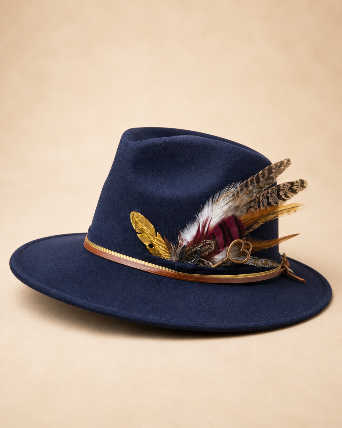 Miami Moon Black Western Cowboy Hat with Pheasant Feathers