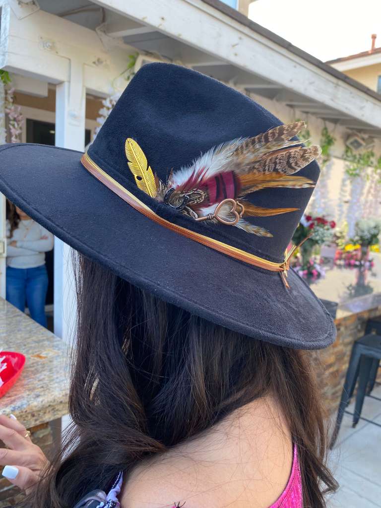 Miami Moon Black Western Cowboy Hat with Pheasant Feathers