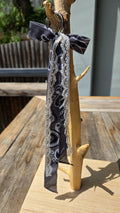 Black lace ribbon accessory with silver ring